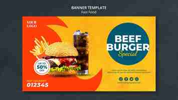 Free PSD fast food ad template banner