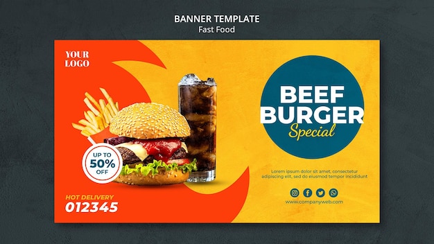 Fast food ad template banner