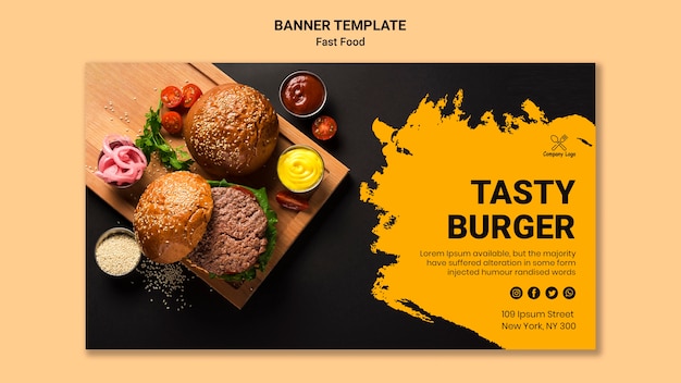 Modello di banner di fast food