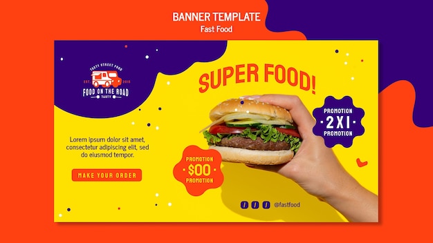 Modello di banner di fast food