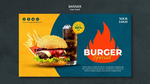 Fast food banner template