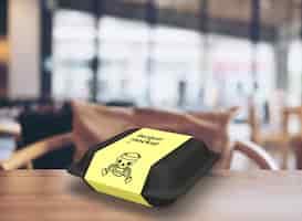 Бесплатный PSD Фаст-фуд бургер упаковочная коробка макет