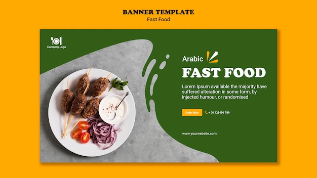 Шаблон баннера концепции быстрого питания