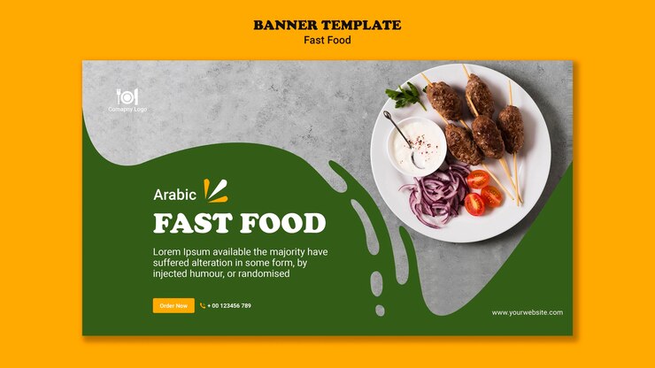 मुफ़्त PSD fast food concept banner template