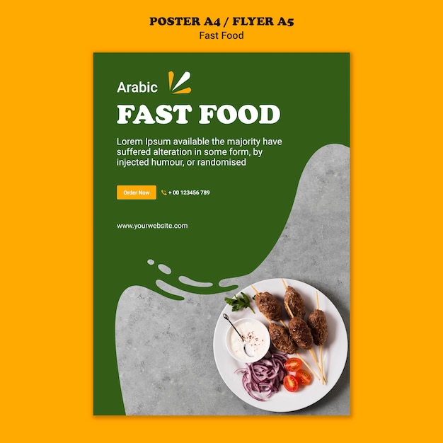 Fast food concept flyer template – Free PSD download
