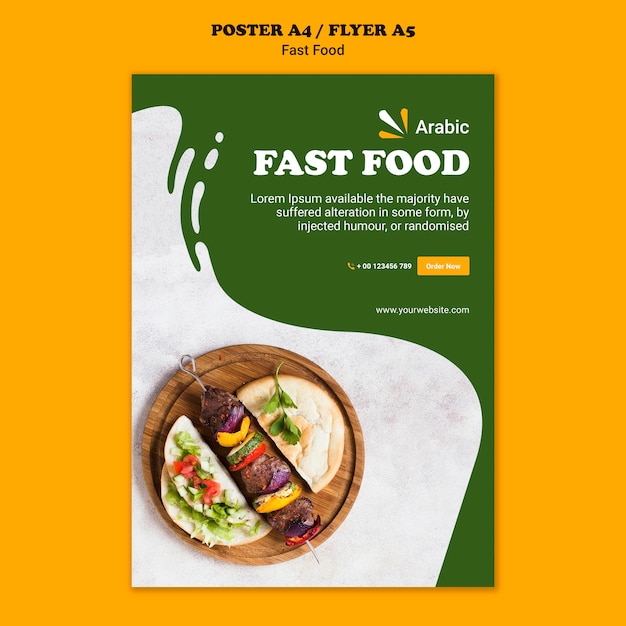 Fast food concept poster template