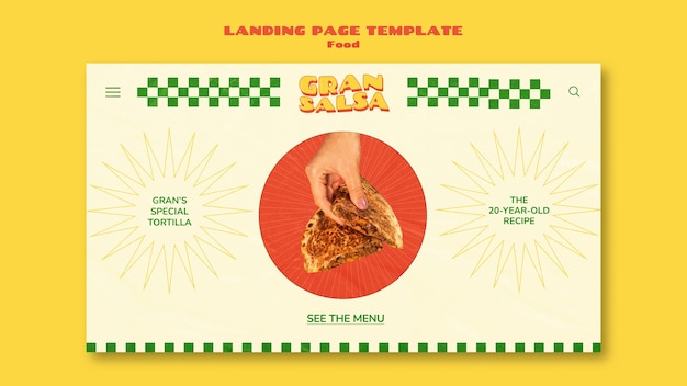 Fast food landing page template in groovy style