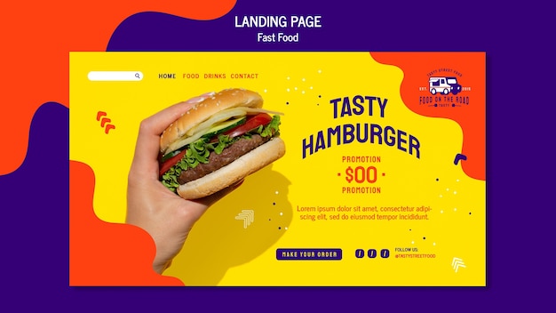 Fast food landing page template