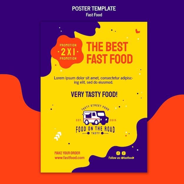 PSD gratuito modello di poster di fast food