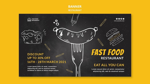 fast food restaurant banner template