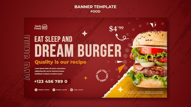 Modello di banner per ristorante fast food