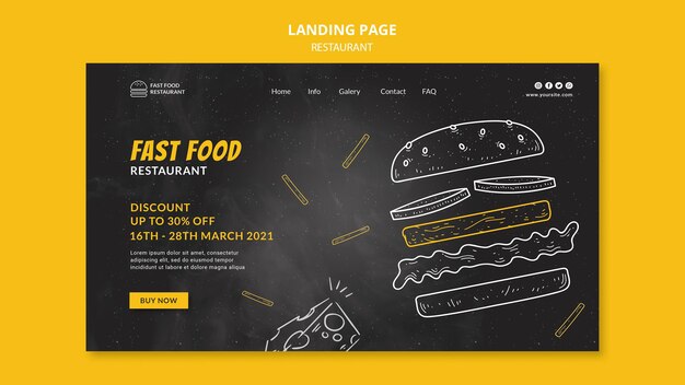 fast food restaurant landing page template