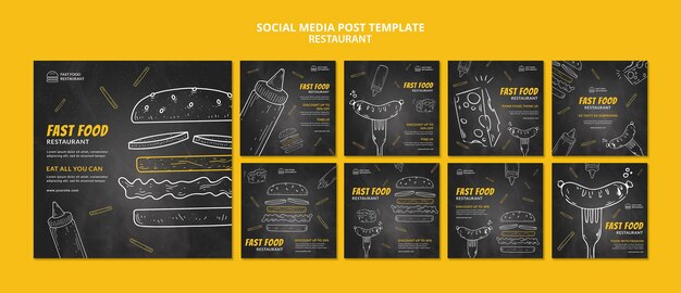 fast food restaurant social media post template