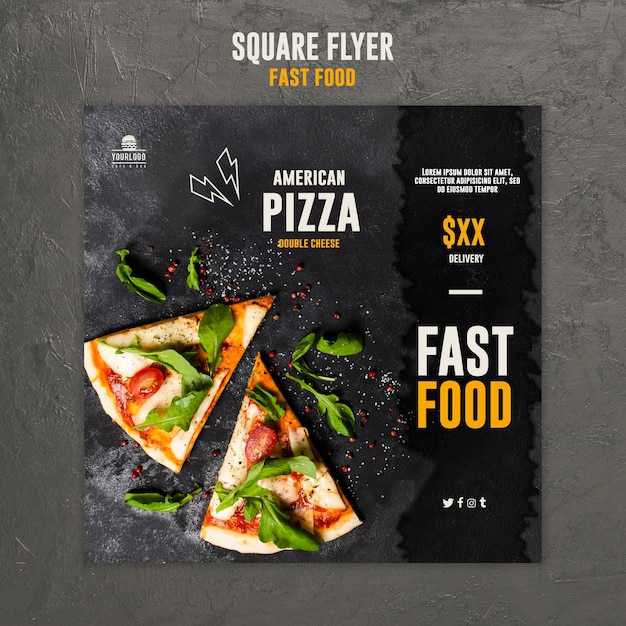 Free PSD fast food square flyer style