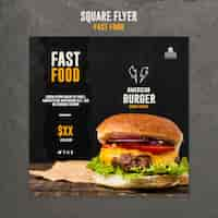 Free PSD fast food square flyer