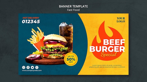 Fast food template banner