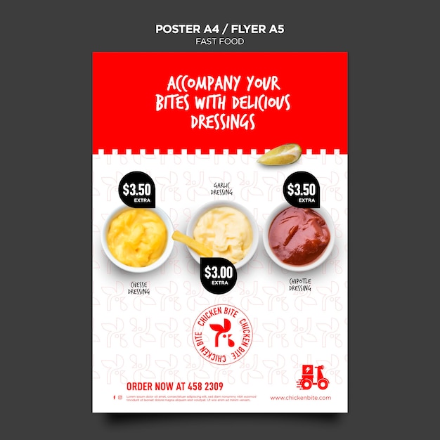 Fast food template poster