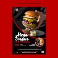 Free PSD fast food vertical print template