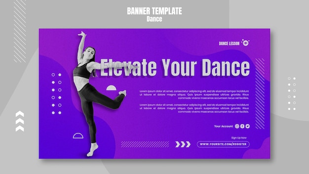 PSD gratuito modello di banner di danza di design grasso