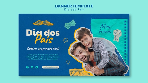 Free PSD father's day banner design template