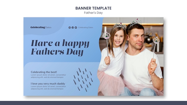 Free PSD father's day banner template design