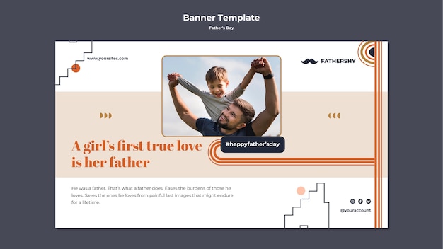 Free PSD father's day banner template design