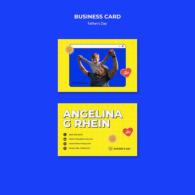 Father's day celebration business card template