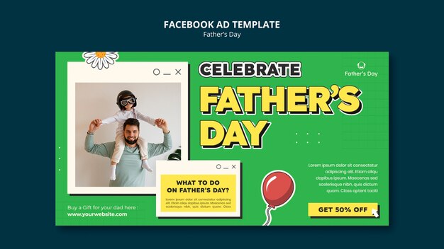 PSD gratuito modello facebook per la festa del papà