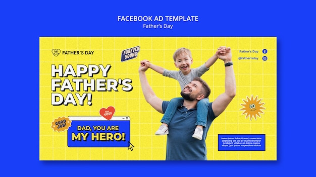 PSD gratuito modello facebook per la festa del papà