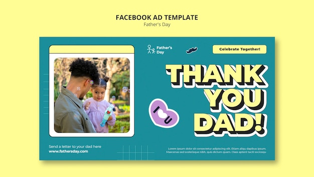 PSD gratuito modello facebook per la festa del papà