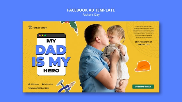 PSD gratuito modello facebook per la festa del papà