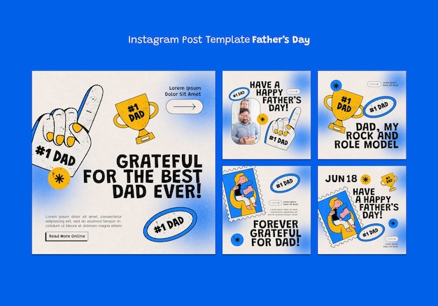 Father’s Day Celebration Instagram Posts – PSD Templates for Free Download