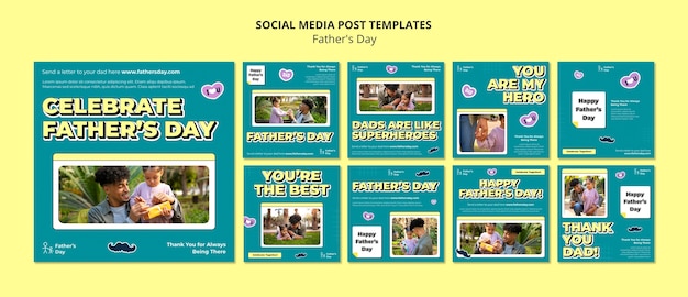 Free PSD father's day celebration instagram posts