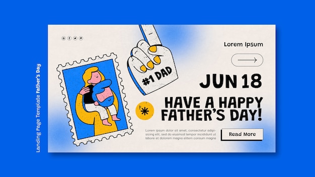 Free PSD father's day celebration landing page template