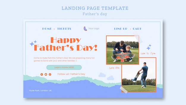 Father's day celebration landing page template