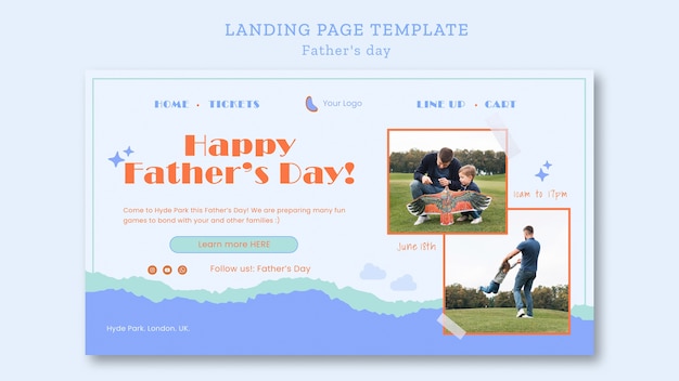 無料PSD 父の日のお祝いのランディングページテンプレート