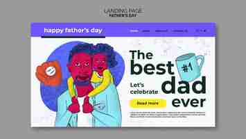 Free PSD father's day celebration landing page template