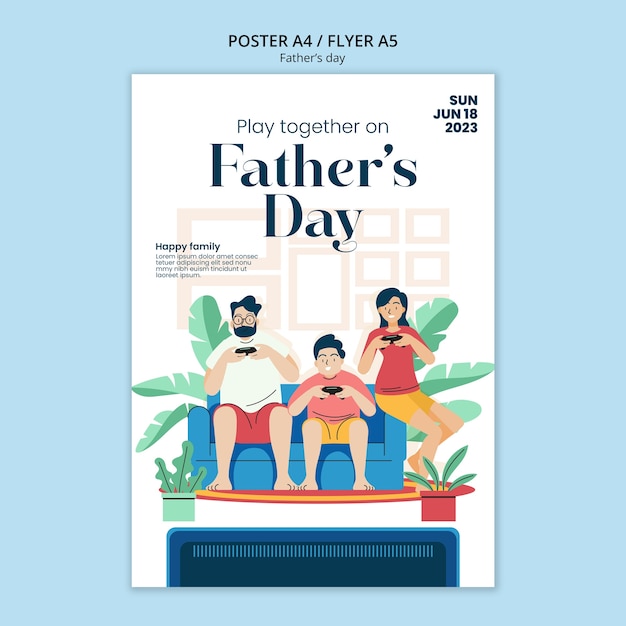 Free PSD father's day celebration poster template