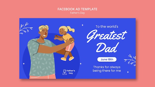 PSD gratuito modello di facebook per la celebrazione della festa del papà