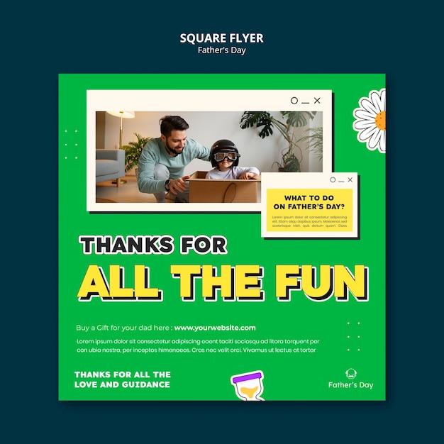 Free PSD father's day celebration square flyer template