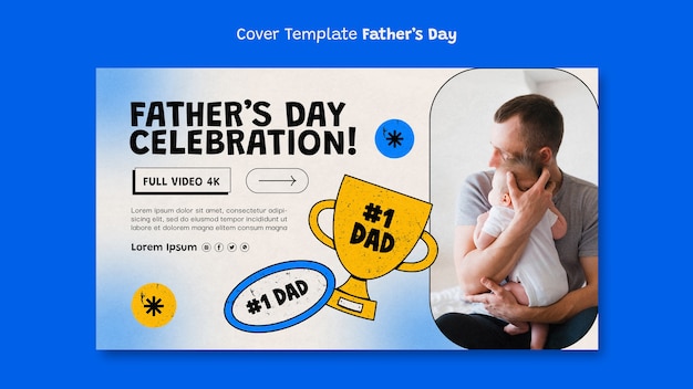 Бесплатный PSD Шаблон обложки youtube для празднования дня отца