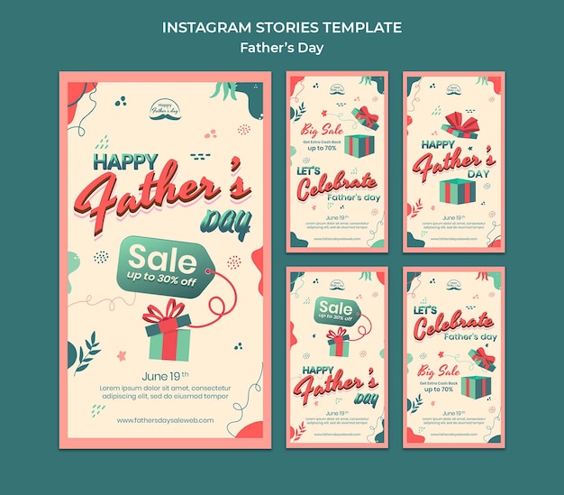 無料PSD 父の日デザインinstagramストーリーテンプレート