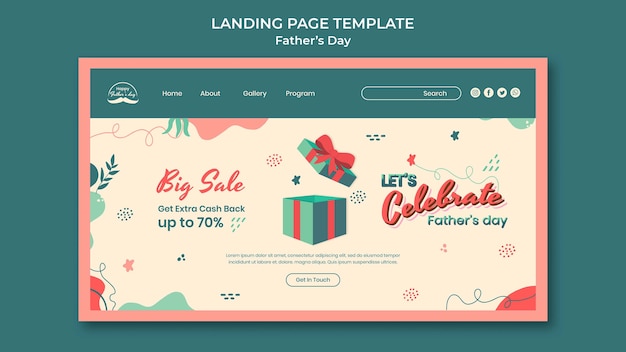 Free PSD father's day design landing page template
