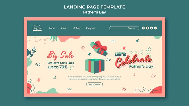 아버지의 날 디자인 방문 페이지 템플릿