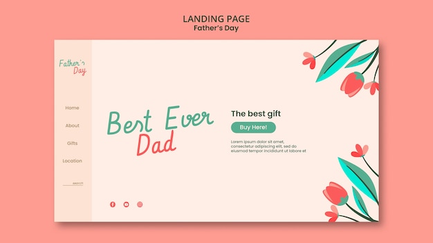 父の日のランディングページのデザインテンプレート