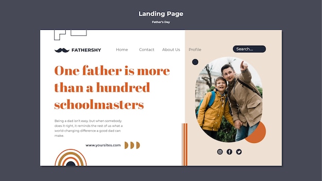 Free PSD father's day landing page template design