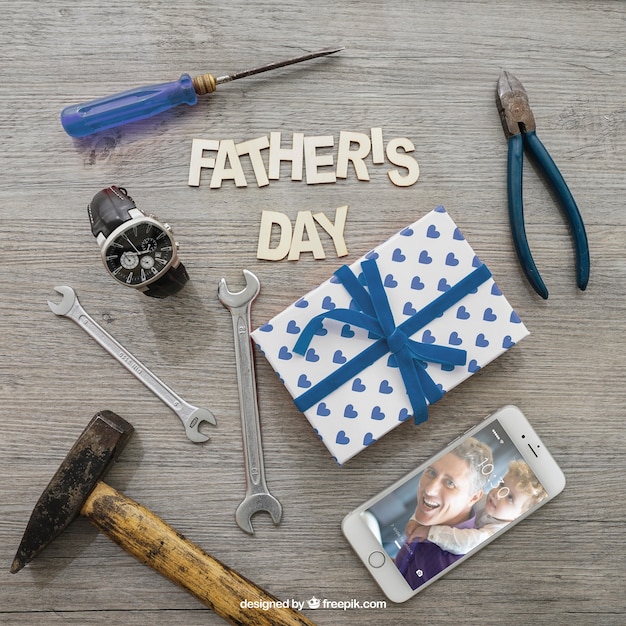 Free PSD father's day lettering and tools