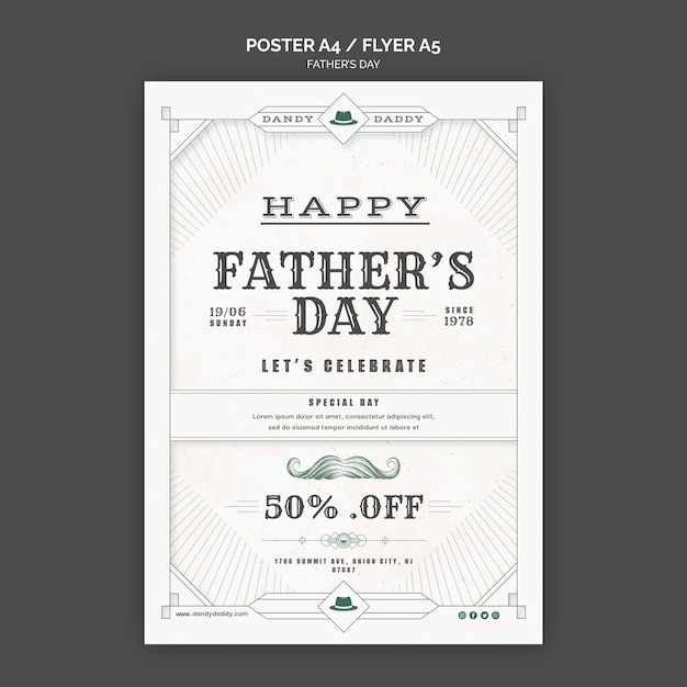 Free PSD father's day poster design template