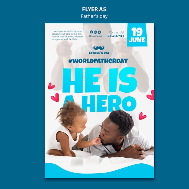 Free PSD father's day poster template design