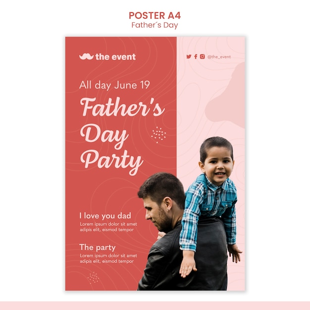 Modello di poster per la festa del papà